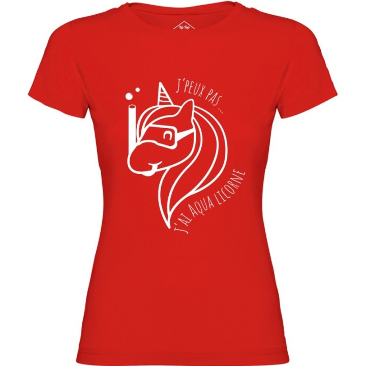 Tip Top Tshirt - T-shirt Femme Aqua licorne - Made in France