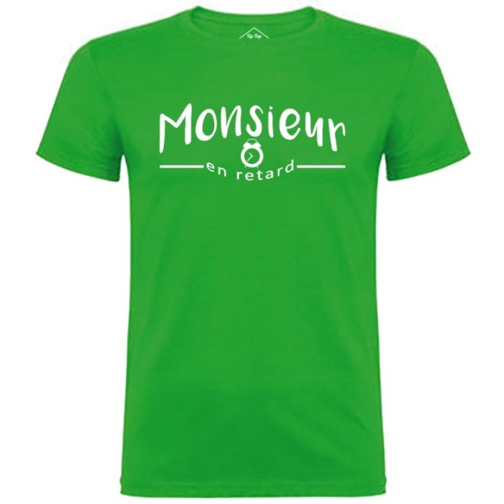 Tip Top Tshirt - T-shirt Homme Monsieur en retard - Made in France