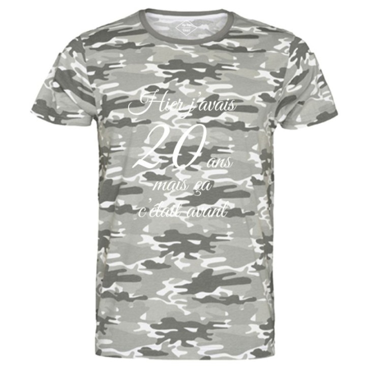 Tip Top Tshirt - T-shirt Homme Hier j'avais 20 ans... - Made in France