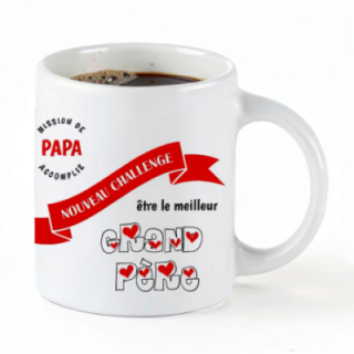 Tip Top Tshirt - Mug Nouveau challenge : Meilleur Grand-père - Made in France