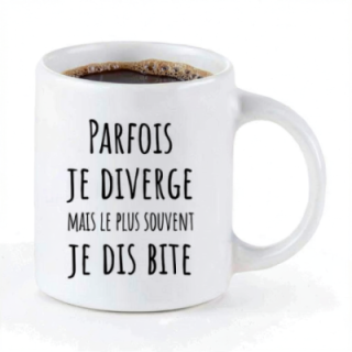 Tip Top Tshirt - Mug Parfois je diverge - Made in France