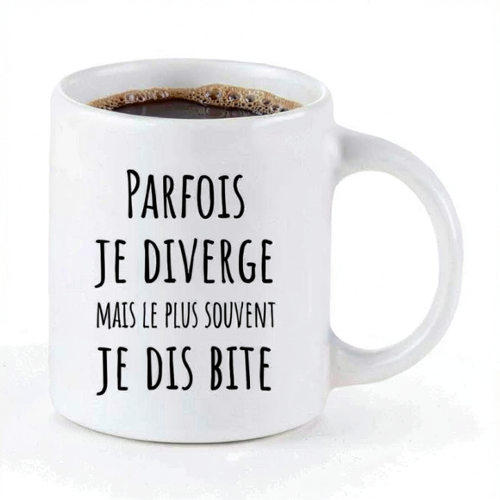 Tip Top Tshirt - Mug Parfois je diverge - Made in France