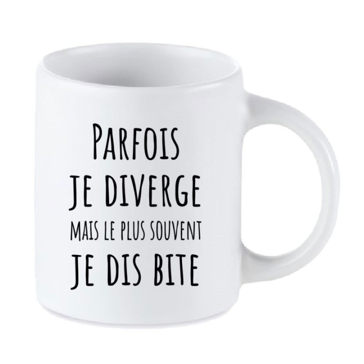 Tip Top Tshirt - Mug Parfois je diverge - Made in France