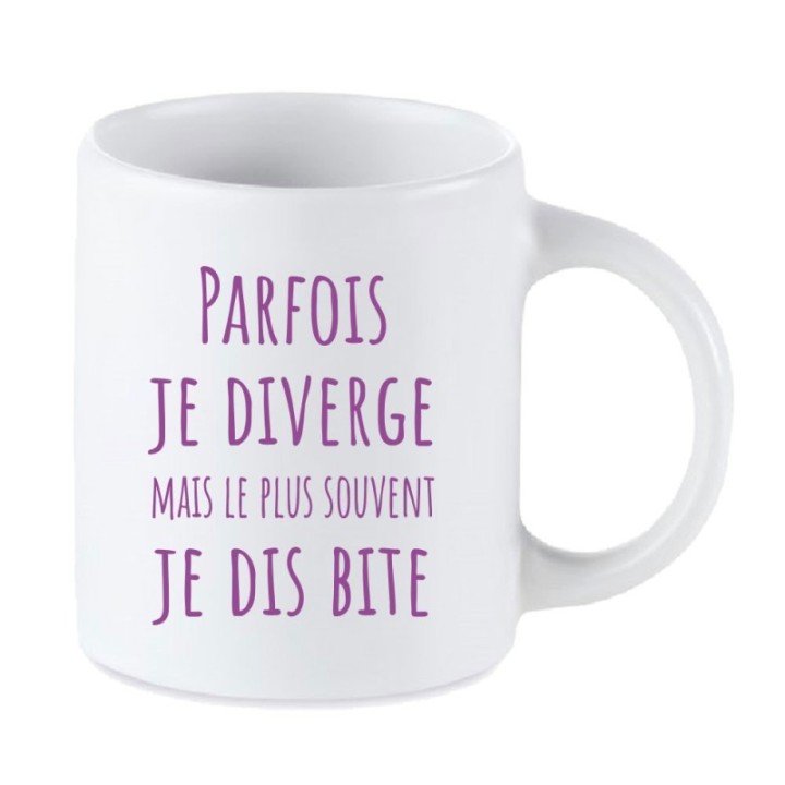 Tip Top Tshirt - Mug Parfois je diverge - Made in France