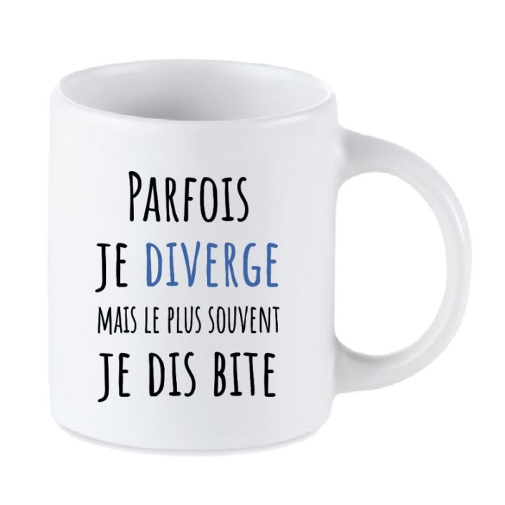 Tip Top Tshirt - Mug Parfois je diverge - Made in France