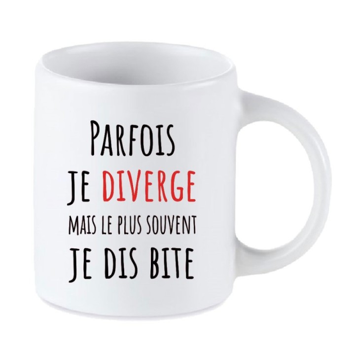 Tip Top Tshirt - Mug Parfois je diverge - Made in France