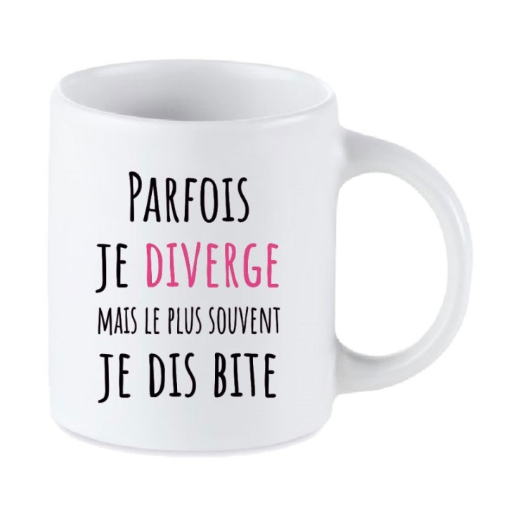Tip Top Tshirt - Mug Parfois je diverge - Made in France