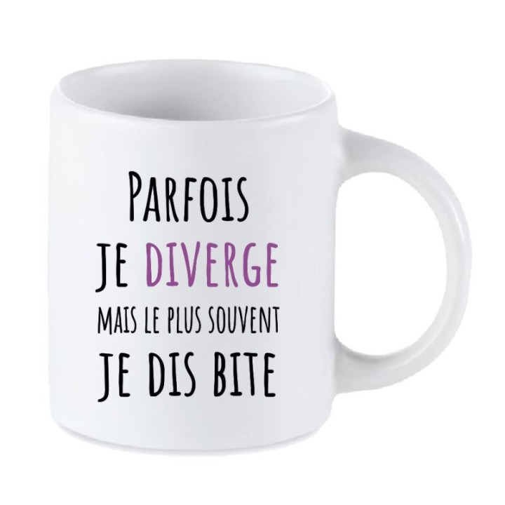 Tip Top Tshirt - Mug Parfois je diverge - Made in France