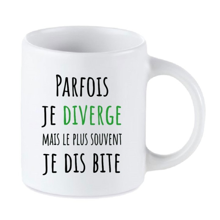 Tip Top Tshirt - Mug Parfois je diverge - Made in France