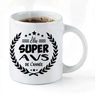 Tip Top Tshirt - Mug Élu Super AVS de l’année - Made in France