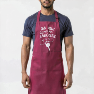 Tip Top Tshirt - Tablier Qui veut goûter ma saucisse - Made in France