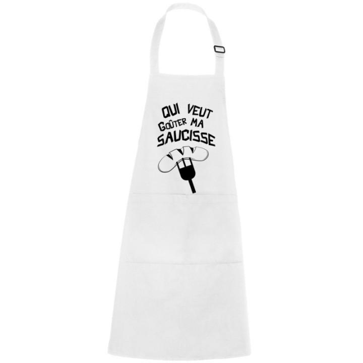 Tip Top Tshirt - Tablier Qui veut goûter ma saucisse - Made in France