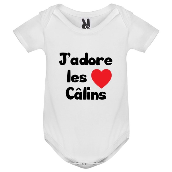 Tip Top Tshirt - Body bébé J'adore les câlins - Made in France