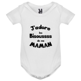 Tip Top Tshirt - Body bébé J'adore les bisous de ma Maman - Made in France