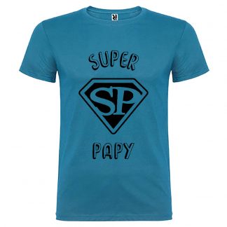 T-shirt Homme Super Papy - Bleu