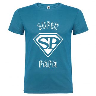 T-shirt Homme Super Papa - Bleu