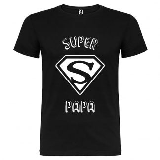 T-shirt Homme Super Papa - Noir