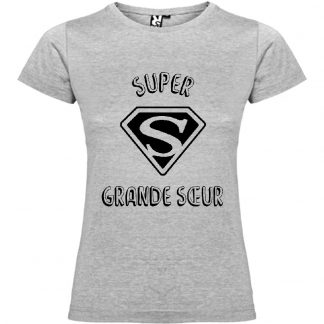 T-shirt Femme Super Grande Sœur - Gris