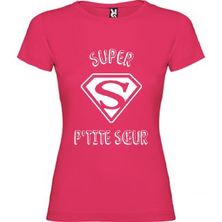 T-shirt Femme Super P'tite Sœur - Rose
