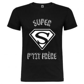 T-shirt Homme Super P'tit Frère - Noir