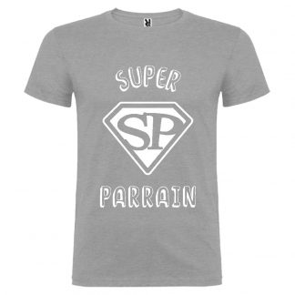 T-shirt Homme Super Parrain - Gris