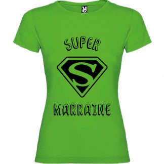 T-shirt Femme Super Marraine - Vert