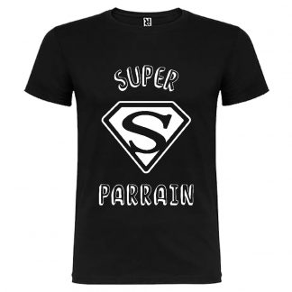 T-shirt Homme Super Parrain - Noir