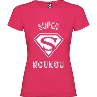 T-shirt Femme Super Nounou - Rose