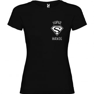 T-shirt Femme Super Mamie - Noir