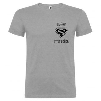 T-shirt Homme Super P'tit Frère - Gris