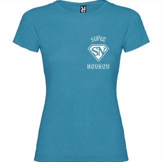 T-shirt Femme Super Nounou - Bleu
