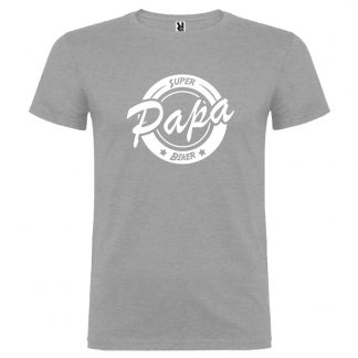T-shirt Homme Super Papa Biker - Gris