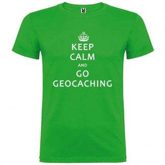 T-shirt Homme Keep Calm & Go Geocaching - Vert