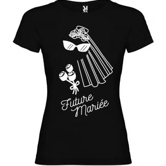 T-shirt Femme Future Mariée - Noir