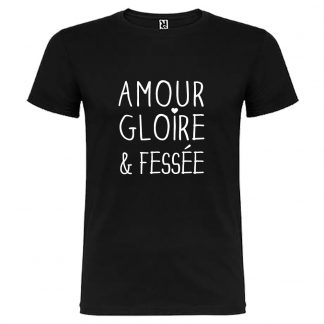 T-shirt Homme Amour Gloire & Fessée - Noir