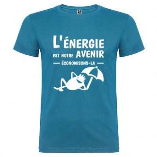 T-shirt Homme L'énergie est notre avenir, économisons-la - Bleu