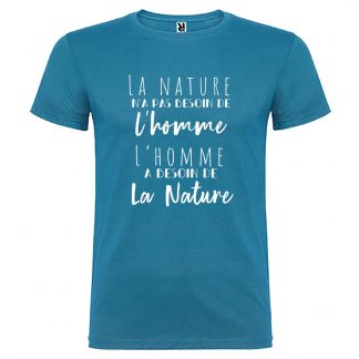 T-shirt Homme La Nature n'a pas besoin de l'Homme - Bleu
