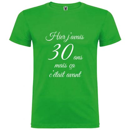 T-shirt Homme Hier j’avais 30 ans, mais ça c’était avant…