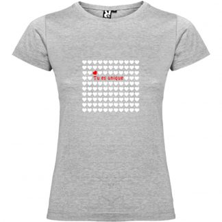 T-shirt Femme Tu es unique - Gris