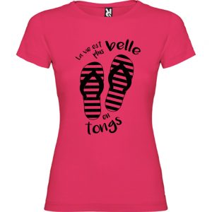 T-shirt Femme La vie est plus belle en tongs